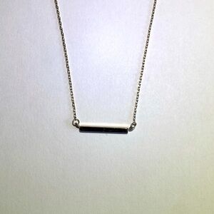 Delicate silver bar necklace